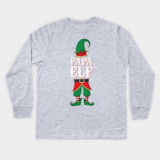 Papa Elf - Mom and Dad Matching Family Christmas design Kids Long Sleeve T-Shirt